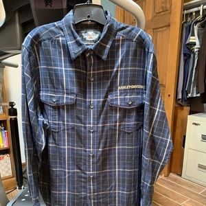 COPY - Men’s XL Harley-Davidson long-sleeve button down;midnight blue/black/cre…